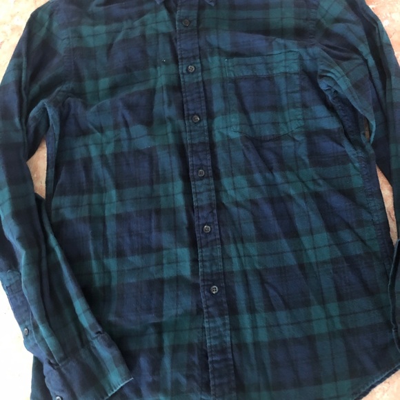 UNIQLO GREEN AND BLUE BUTTON DOWN SHIRT SIZE S - Picture 2 of 5